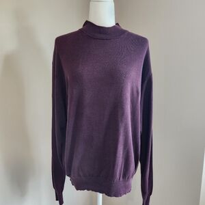Elegant Purple Silk/cotton Women's Sweater